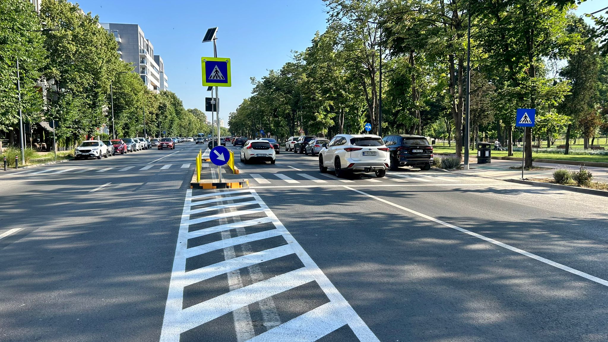 O nouă trecere de pietoni cu scuar a fost amenajată pe bulevardul Alexandru Lăpușneanu