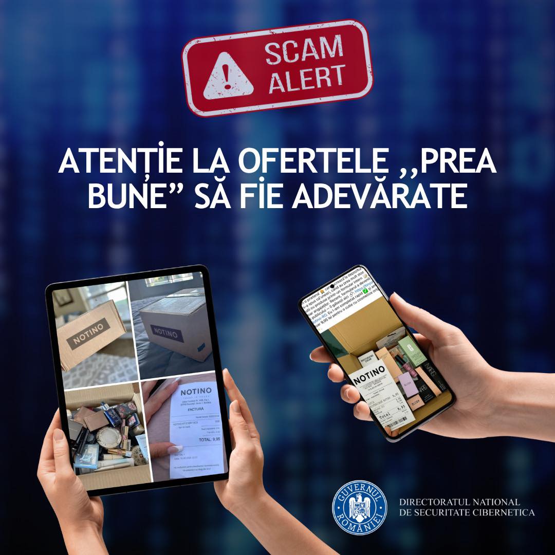 Atenție la escrocheriile online: „Cutia misterioasă Notino” colectează date bancare