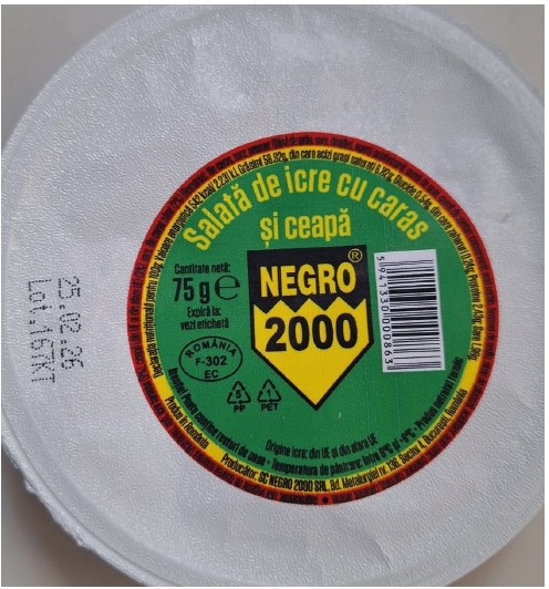 Salată de icre retrasă de la vânzare din cauza suspiciunii de Listeria