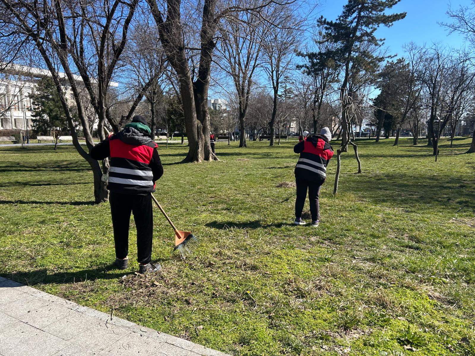 Lucrări de primăvară în spațiile verzi din Constanța. Intervenții în mai multe zone ale orașului