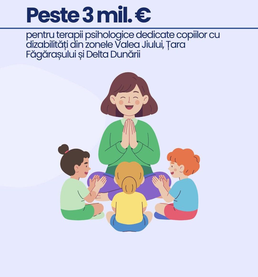 MIPE alocă peste 3 milioane de euro pentru terapii psihologice dedicate copiilor cu dizabilități