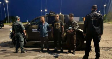 Cinci migranți depistați la frontiera Giurgiu în timpul unei acțiuni comune româno-bulgare
