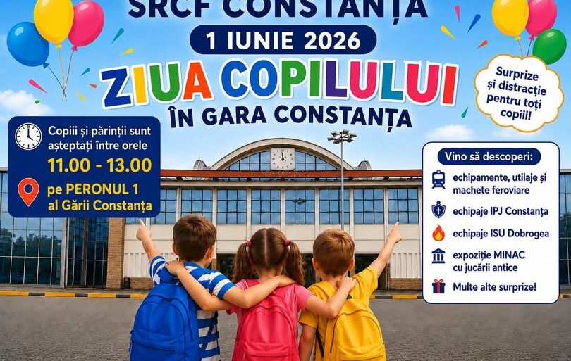 Autospeciale, expoziții și surprize dulci de Ziua Copilului în Gara Constanța