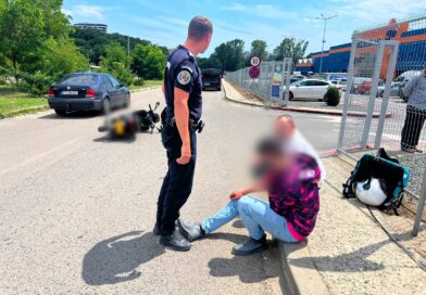 Jandarmii constănțeni au intervenit la un accident pe bulevardul Tomis. Au acordat primul ajutor unui livrator rănit