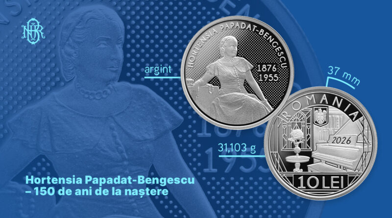 Monedă aniversară emisă de BNR în cinstea Hortensiei Papadat-Bengescu
