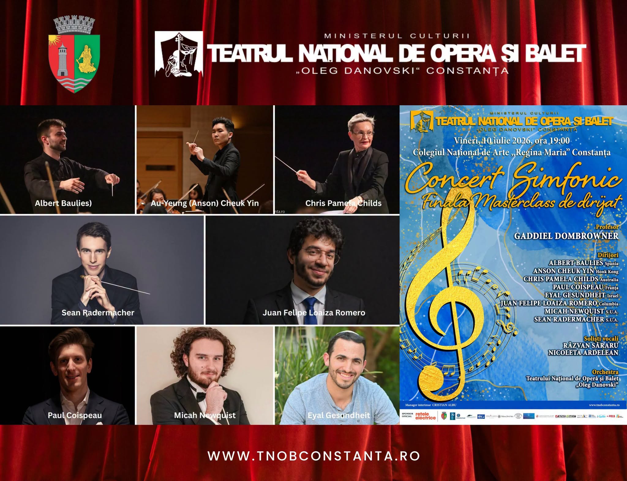 Opt dirijori din șapte țări urcă pe scenă la Constanța, la Concertul Final Masterclass