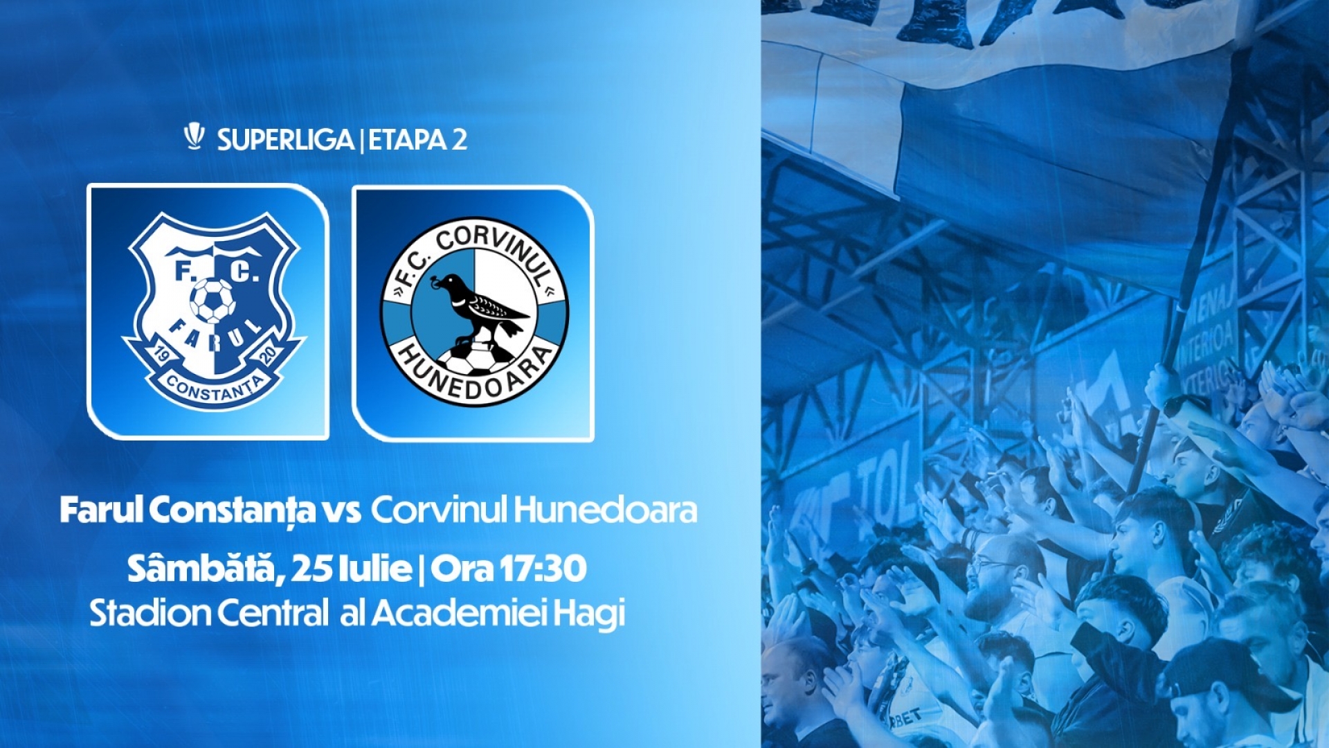 Farul Constanța joacă sâmbătă cu Corvinul Hunedoara. Cât costă biletele și de la ce oră se intră pe stadion