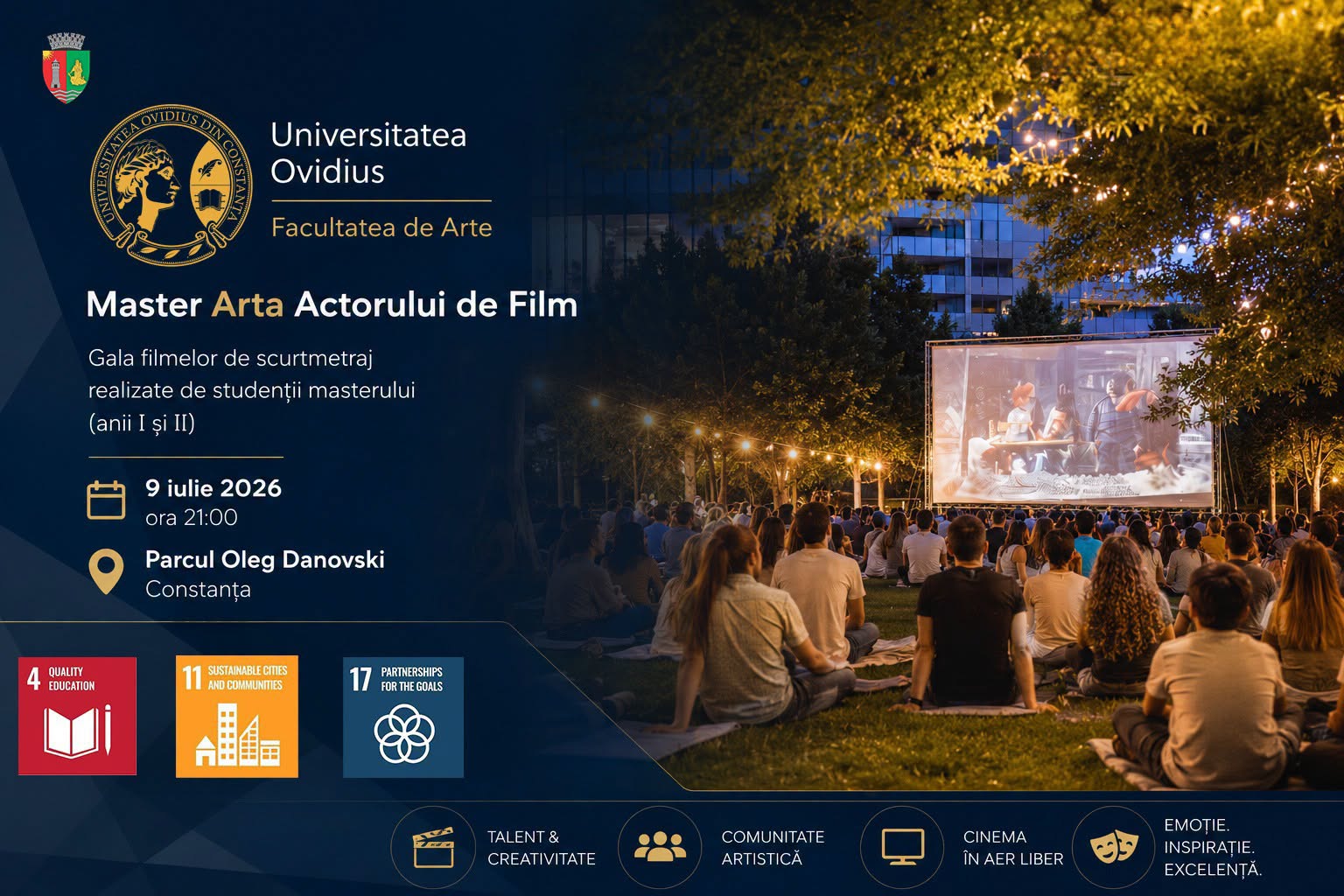 Gala filmelor de scurtmetraj, în această seară la Constanța. Producții realizate de studenți și un invitat special de la Festivalul de la Cannes