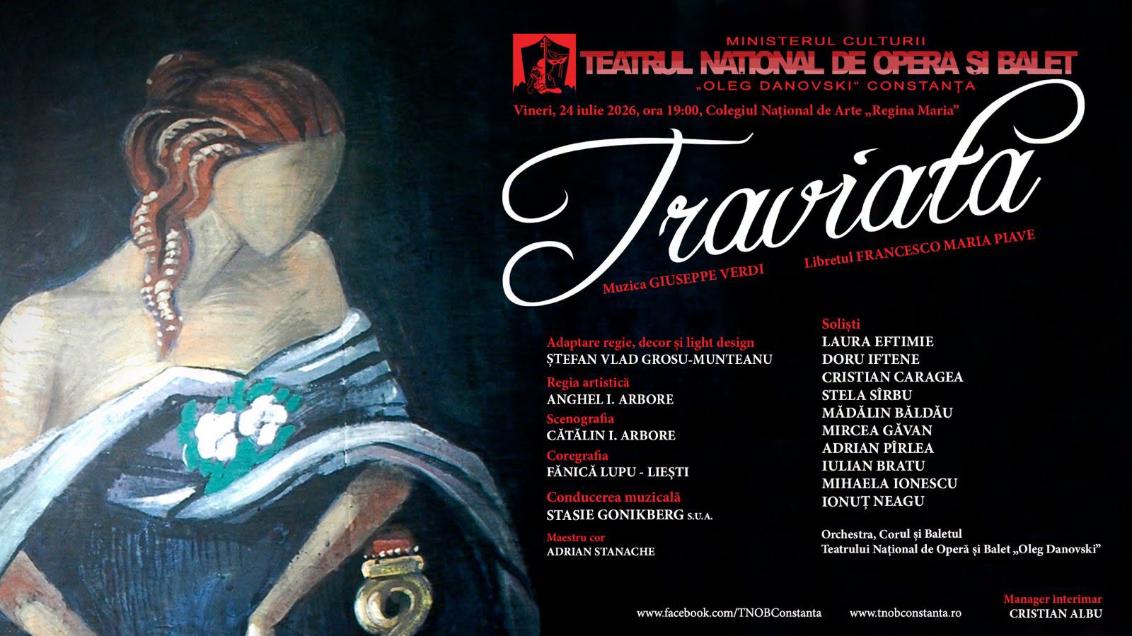 „Traviata” revine pe scena din Constanța. Capodopera lui Verdi poate fi văzută vineri, 24 iulie
