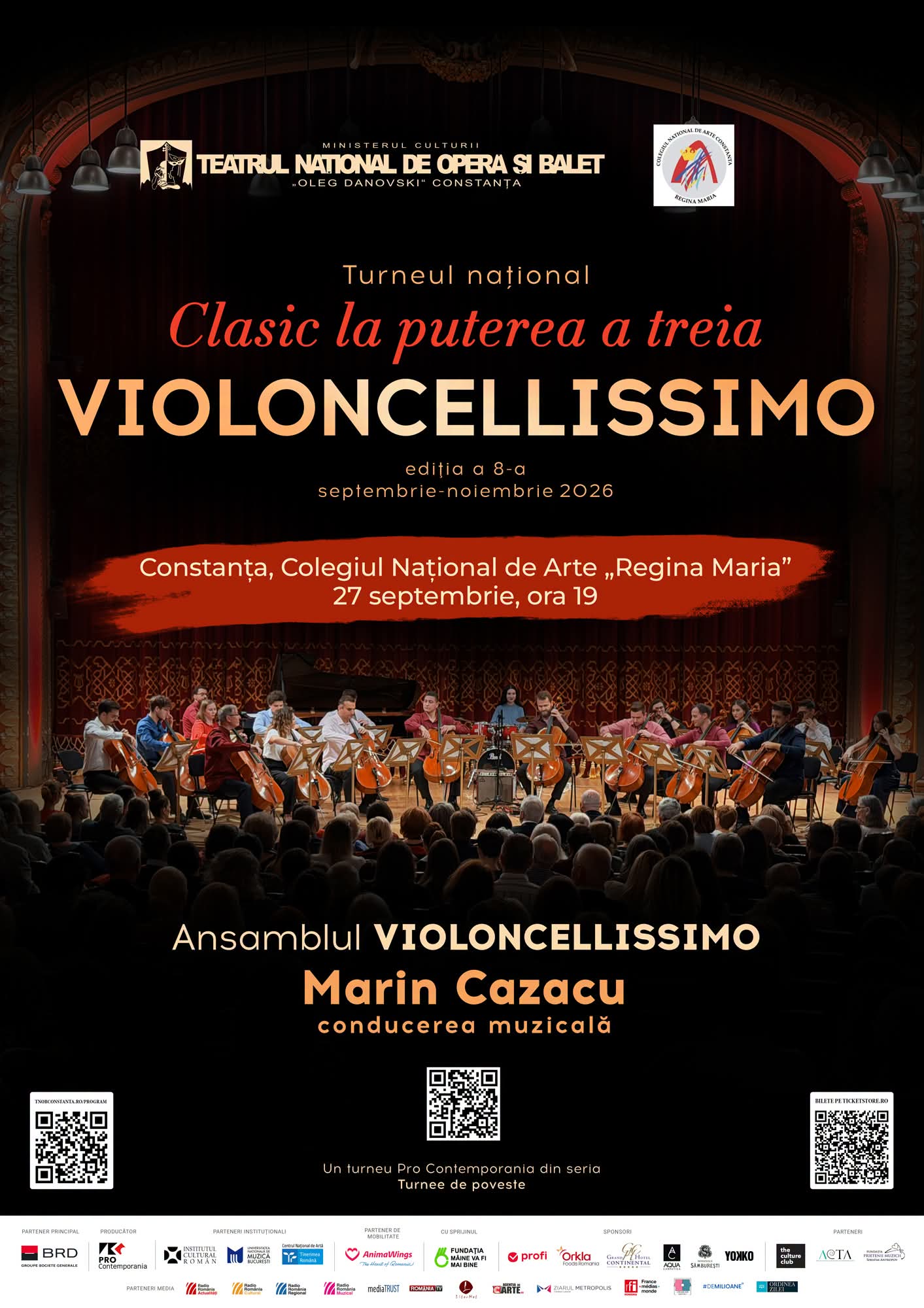 12 violoncele, o singură scenă. VIOLONCELLISSIMO aduce la Constanța un spectacol care reinventează muzica clasică