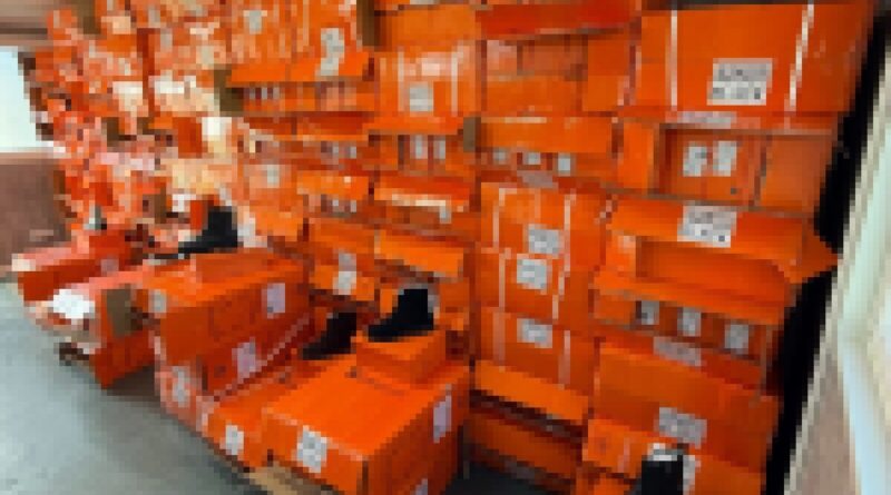 Captură uriașă la frontiera de la Isaccea: peste 6.000 de perechi de încălțăminte contrafăcută, în valoare de 16,5 milioane de lei