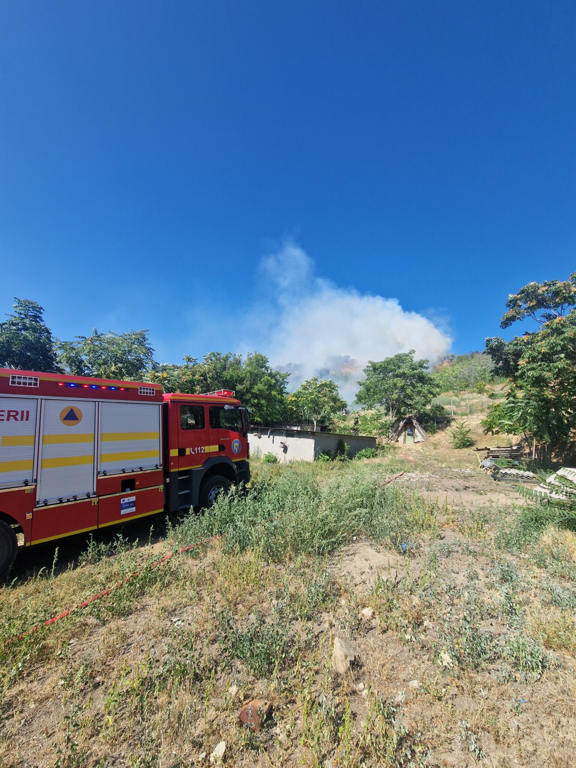 Incendiu puternic lângă Greci. Flăcările s-au extins la fondul forestier și au amenințat locuințe și saivane