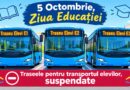 Autobuzele nu vor circula pe traseele E1, E2 și E3, luni, 5 octombrie