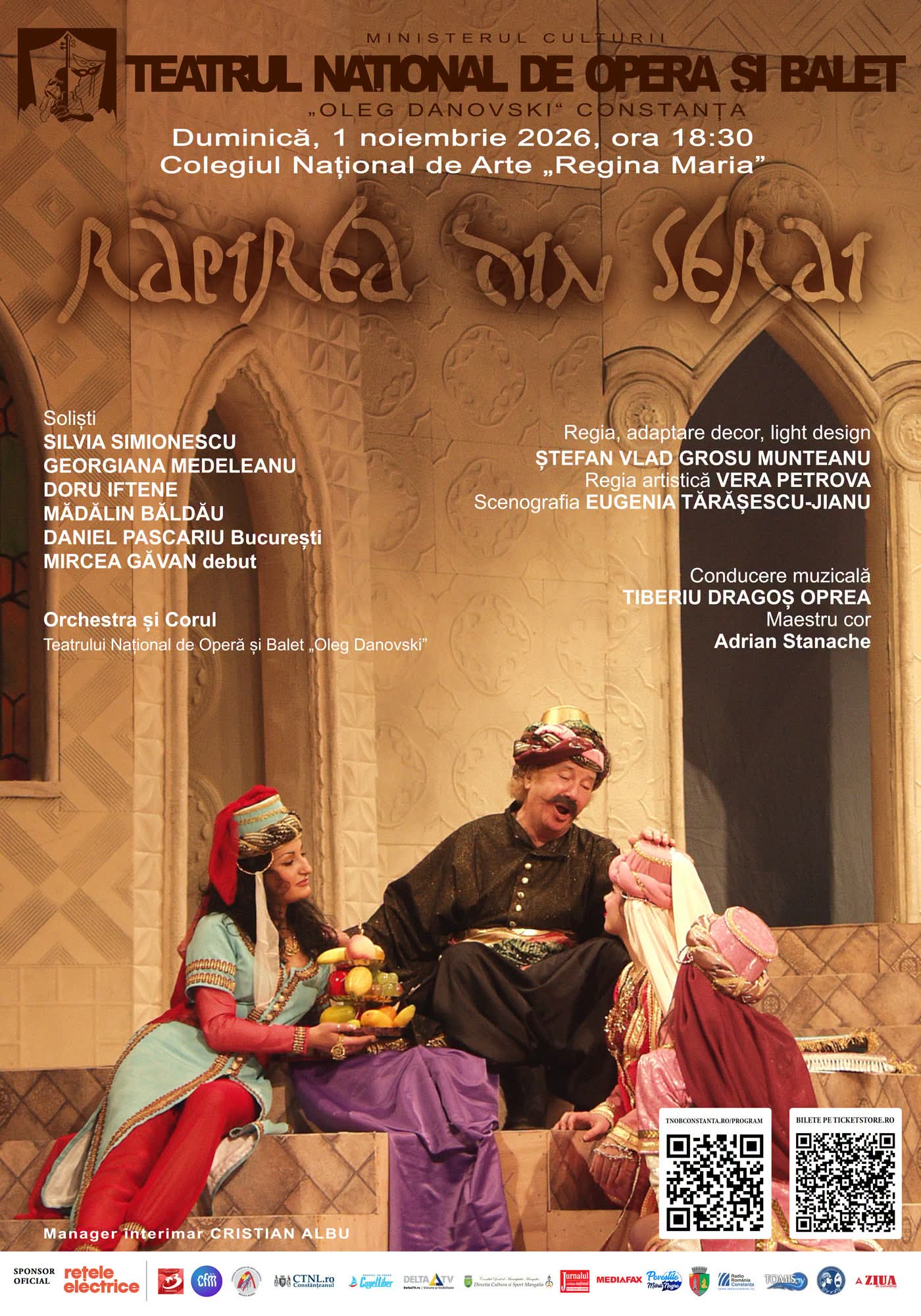 „Răpirea din Serai”, de Mozart, pe scena Colegiului de Arte „Regina Maria” din Constanța. Spectacol de operă, pe 1 noiembrie