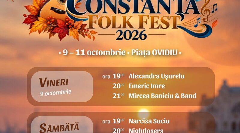 Constanța Folk Fest 2026. Trei seri de concerte în Piața Ovidiu, cu intrare liberă