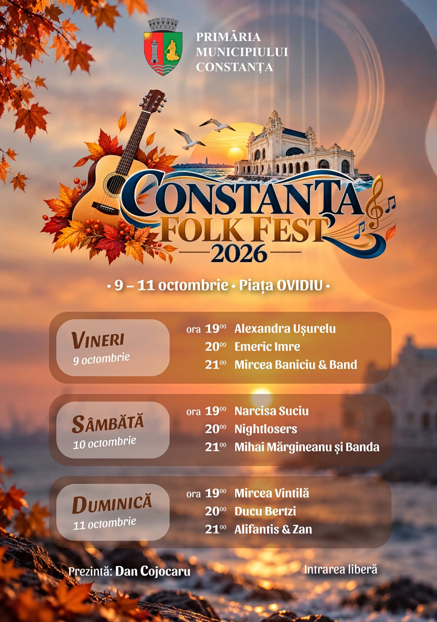 Constanța Folk Fest 2026. Trei seri de concerte în Piața Ovidiu, cu intrare liberă