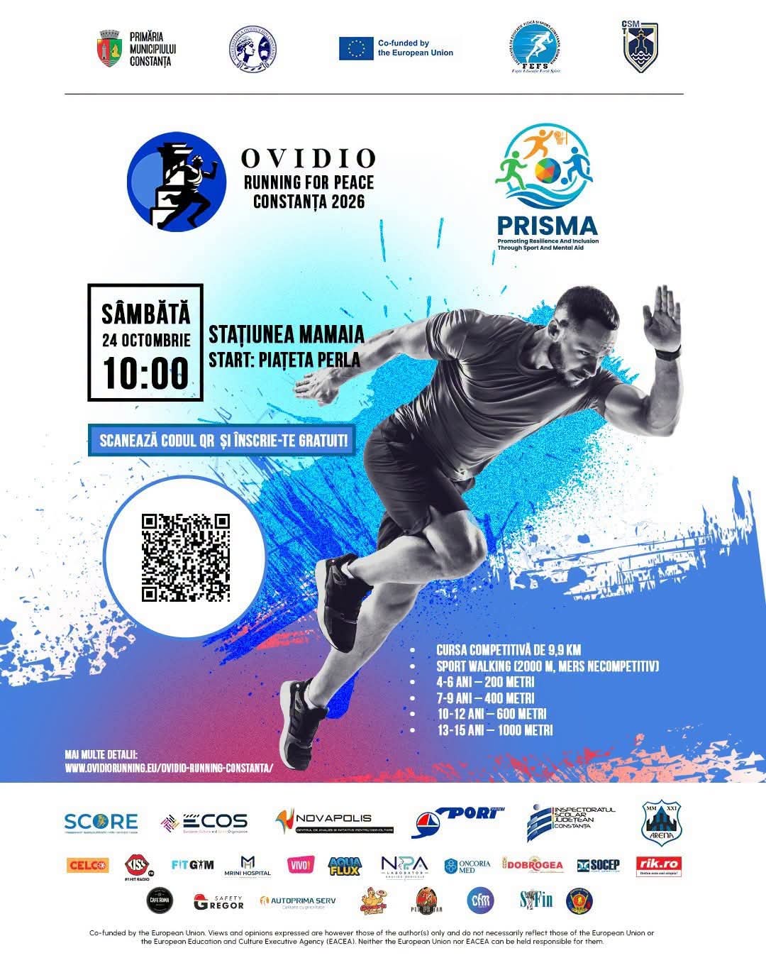 Mamaia găzduiește OVIDIO – Running for Peace 2026. Competiții pentru toate vârstele și înscriere gratuită